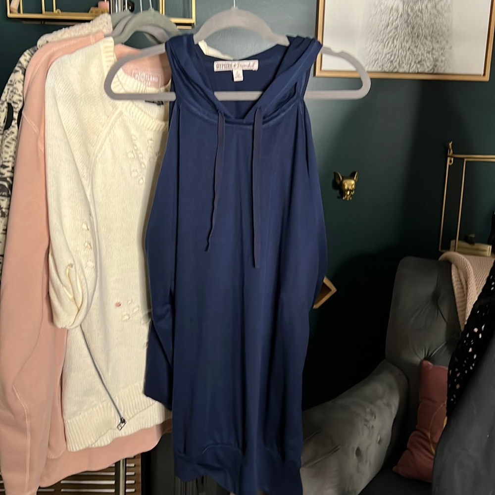 Gypsies and moon dust cold shoulder hoodie